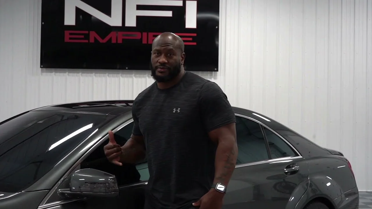 James Harrison with his Mercedes-Benz S65 AMG at NFI Empire